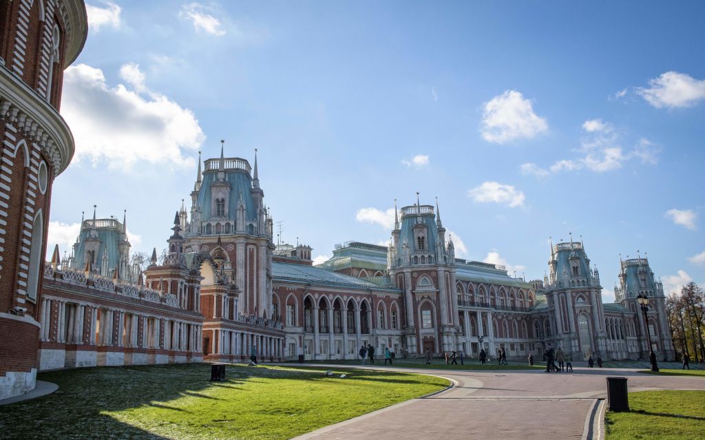 A beautiful view of the Tsaritsyno Museum Reserve in Moscow, a popular tourist destination